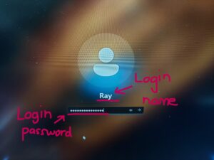 Windows login name and password